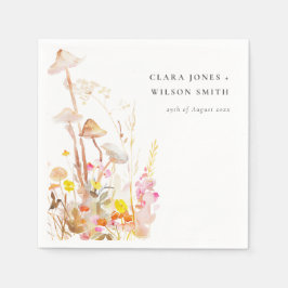 Chique Wildflower Mushroom Herfst Botanische bruil Servet