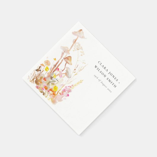 Chique Wildflower Mushroom Herfst Botanische bruil Servet (Hoek)