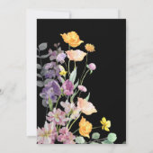 Chique Wildflower Script Bruids Douche Uitnodiging (Achterkant)