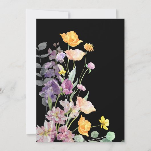 Chique Wildflower Script Bruids Douche Uitnodiging (Achterkant)