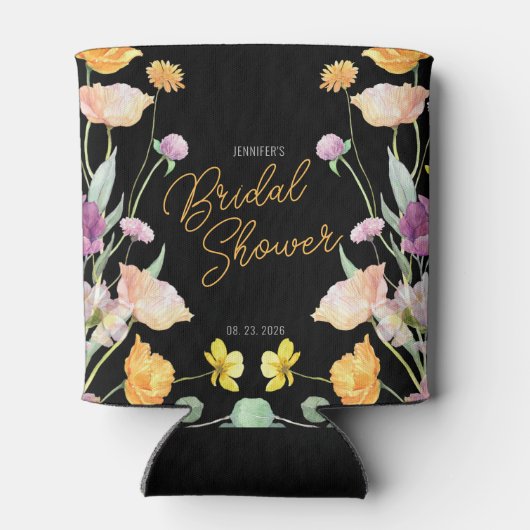 Chique Wildflower Script-Vrijgezellenfeest Blikjeskoeler (Achterkant)