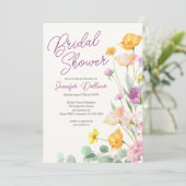 Chique Wildflower Script-Vrijgezellenfeest Kaart (Staand voorkant)