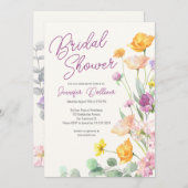 Chique Wildflower Script-Vrijgezellenfeest Kaart (Voorkant / Achterkant)