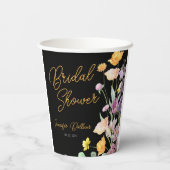 Chique Wildflower Script-Vrijgezellenfeest Papieren Bekers (Achterkant)