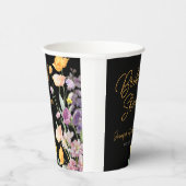 Chique Wildflower Script-Vrijgezellenfeest Papieren Bekers (Rechts)