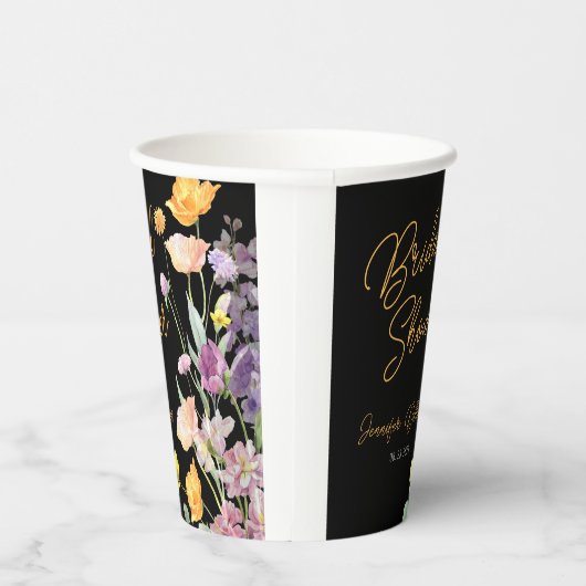 Chique Wildflower Script-Vrijgezellenfeest Papieren Bekers (Rechts)