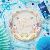 Chique Wildflower Script-Vrijgezellenfeest Papieren Bordje (Feest)