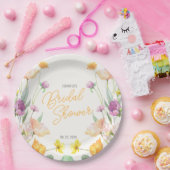 Chique Wildflower Script-Vrijgezellenfeest Papieren Bordje (Feest)