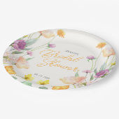 Chique Wildflower Script-Vrijgezellenfeest Papieren Bordje (Gekanteld)