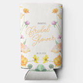 Chique Wildflower Script-Vrijgezellenfeest Seltzer Blikjeskoeler (Achterkant)