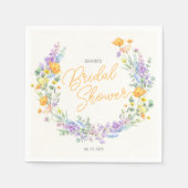 Chique Wildflower Script-Vrijgezellenfeest Servet (Voorkant)