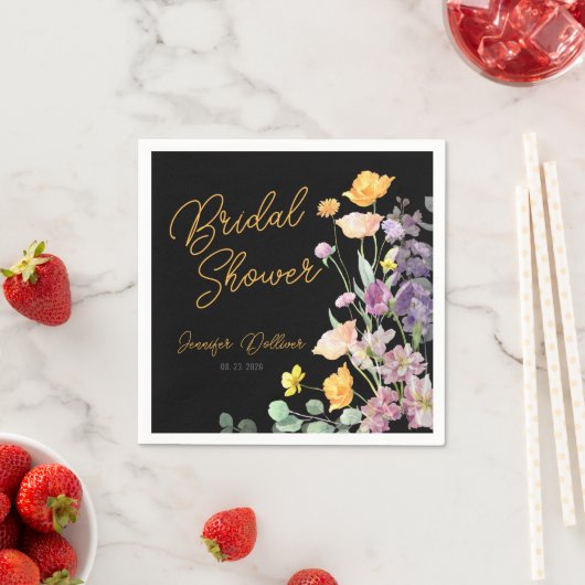 Chique Wildflower Script-Vrijgezellenfeest Servet (Insitu)