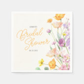 Chique Wildflower Script-Vrijgezellenfeest Servet (Voorkant)