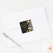 Chique Wildflower Script-Vrijgezellenfeest Vierkante Sticker (Envelop)