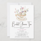 Chique Wildflower Tea Party Vrijgezellenfeest Kaart (Voorkant)