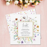 Chique Wildflower Vrijgezellenfeest Kaart<br><div class="desc">Stijlvolle bruidsdoucheuitnodigingen met sierlijke waterverf wilde bloemen en uw gegevens in chique belettering. Perfect voor lente-,  zomer- of herfst-evenementen. **TIP: Square size vereist extra portokosten - mail in een A7-envelop (5, 25 inch x 7, 25 inch),  zonder extra portokosten. OVEREENKOMENDE objecten in ons collectie.</div>