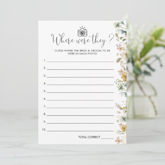 Chique Wildflower waar waren ze Vrijgezellenfeest Kaart (Staand voorkant)