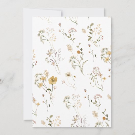 Chique Wildflower waar waren ze Vrijgezellenfeest  Kaart (Achterkant)