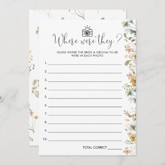 Chique Wildflower waar waren ze Vrijgezellenfeest  Kaart (Voorkant / Achterkant)