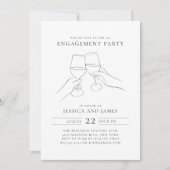 Chique Wine Engagement Party Kaart (Voorkant)