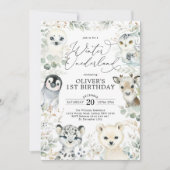 Chique Winter Arctische Dieren Onederland 1e Verja Kaart (Voorkant)