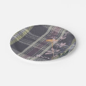 Chique Winter Check Floral Plaid Boerderij Papieren Bordje (Gekanteld)