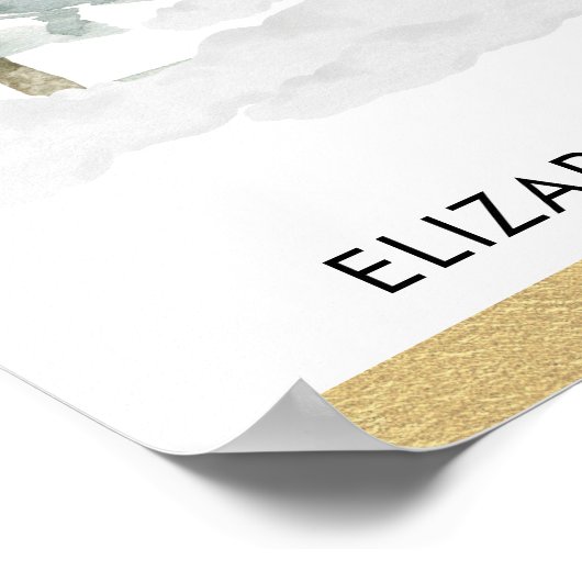 Chique Winter Vakantie Drive Thru Baby Shower Para Poster (Hoek)