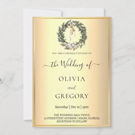 Chique winterbruiloft kaart (Voorkant)