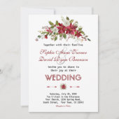 Chique winterhuwelijk met poinsettia kaart (Voorkant)