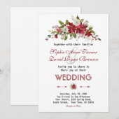 Chique winterhuwelijk met poinsettia kaart (Voorkant / Achterkant)