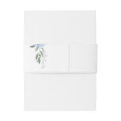 Chique wit & Bloemenblauw Hydrangea bruiloft Uitnodigingen Wikkel (Achterkant Voorbeeld)