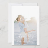 Chique wit en blauw bedankkaart - gepersonaliseerd (Voorkant)