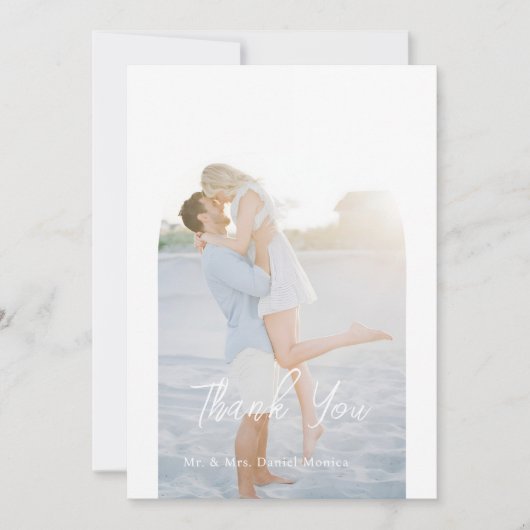 Chique wit en blauw bedankkaart - gepersonaliseerd (Voorkant)