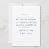 Chique wit en blauw bedankkaart - gepersonaliseerd (Achterkant)