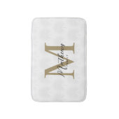 Chique wit en goud Anahaw Leaf Script Monogram Badmat (Voorkant Verticaal)