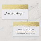 Chique wit en goud faux folie moderne penseelstree visitekaartje (Voorkant / Achterkant)