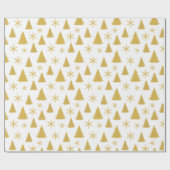 Chique wit en goud Glitter Kerstboom Patroon Cadeaupapier (Vlak)