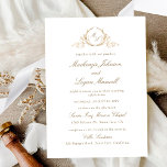 Chique wit en goud monogram, kalligrafie bruiloft kaart<br><div class="desc">Elegante huwelijksuitnodiging met delicate fijne handgetekende monogram met bruid en bruidegom's initialen in gouden tinten. Schone, minimale en elegante stijl met kalligrafie details. Wit en gouden ontwerp. Terug in het wit, dat kan worden gewijzigd in een andere kleur die u wilt door te selecteren "verder aanpassen". Let op: typografie en...</div>