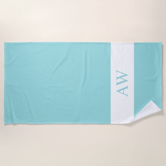 Chique wit gebloemd monogram strandlaken (Voorkant)