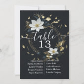 Chique wit goud bloemenkrans bruiloft tafel nummer (Voorkant)
