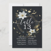 Chique wit goud bloemenkrans bruiloft tafel nummer (Achterkant)