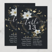 Chique wit goud bloemenkrans bruiloft tafel nummer (Voorkant / Achterkant)