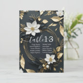 Chique wit goud bloemenkrans bruiloft tafel nummer (Staand voorkant)
