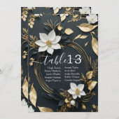 Chique wit goud bloemenkrans bruiloft tafel nummer (Voorkant / Achterkant)