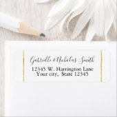 Chique wit goud glitzy strepen etiket (Insitu)