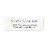 Chique wit goud glitzy strepen etiket (Voorkant)