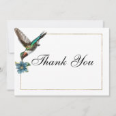 Chique wit goud kleurrijke kolibrie Dank U Kaart (Voorkant)