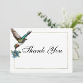 Chique wit goud kleurrijke kolibrie Dank U Kaart (Staand voorkant)