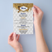 Chique Wit|Gouden Drip Glitter Afrikaanse Prins Me Flyer (Hand)