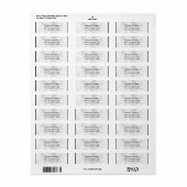 Chique wit & grijs marmer bruiloft retouradres etiket (Full Sheet)